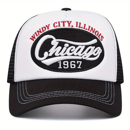 Chicago 1967 Windy City Trucker Cap in Forest Green - side view