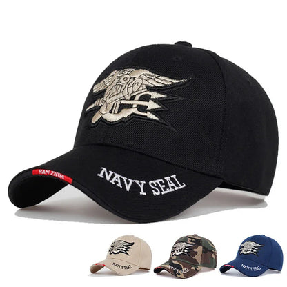 Trident Insignia Tactical Cap in Black - front view
