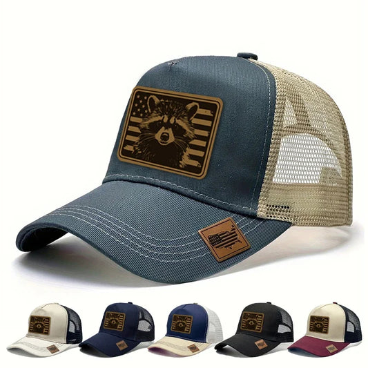 Heritage Eagle Leather Patch Cap in Denim Blue - front view