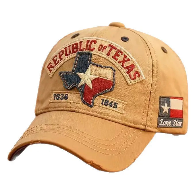 Republic of Texas Vintage Cap in Camel - side view