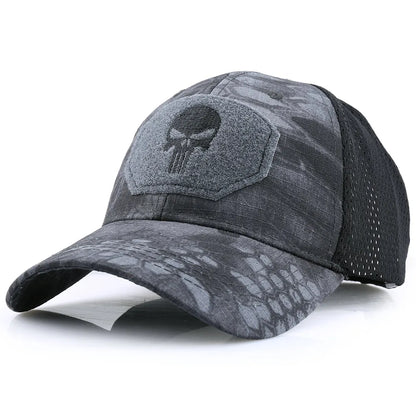Sentinel Skull Camo Cap in Grey Camo - side view