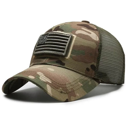 Patriot Velcro Patch Tactical Cap in Multicam - side view