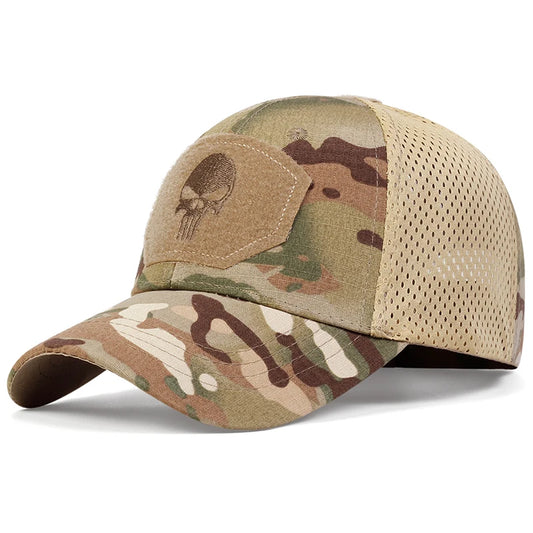Reaper Camo Mesh Tactical Cap in Multicam - front view