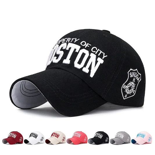 Boston Heritage Embroidered Cap in Black - front view