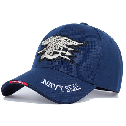 Trident Insignia Tactical Cap in Navy - side view