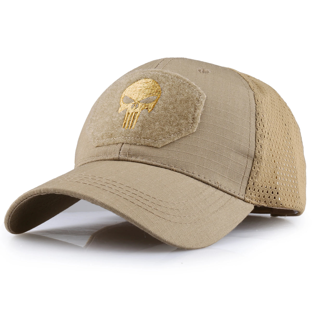 Sentinel Skull Camo Cap in Khaki - side view