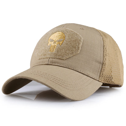 Sentinel Skull Camo Cap in Khaki - side view