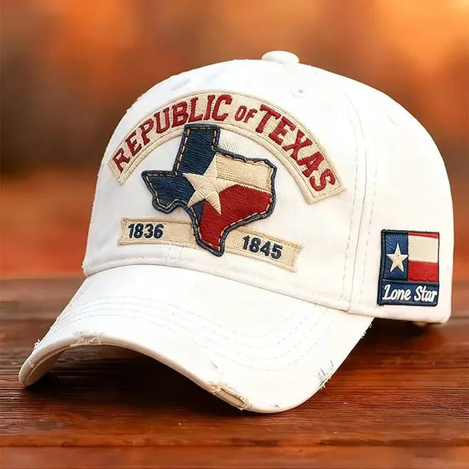 Republic of Texas Vintage Cap in Cream - side view
