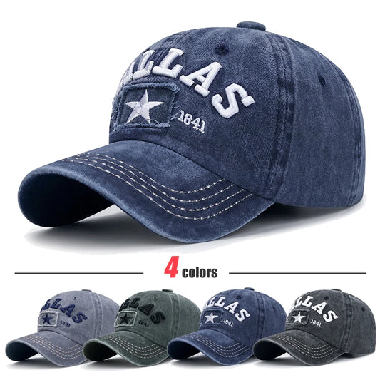 Dallas Lone Star Washed Cap in Navy - front view